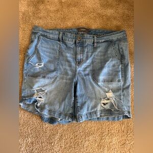Denim Blue Distressed Women's Shorts